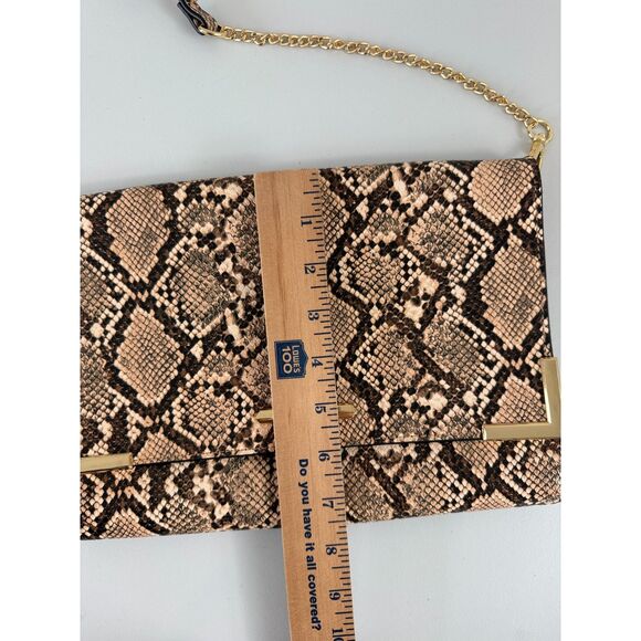 Steve Madden Women's Snake Skin Crossbody Purse Bag Handbag Gold Chain Strap - Picture 9 of 12